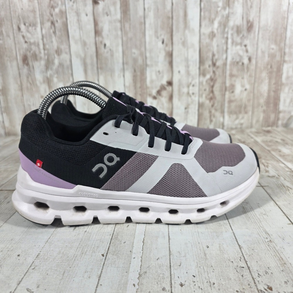 On Cloudrunner Womens Running Shoes Black Lilac 46.98641 Size 8